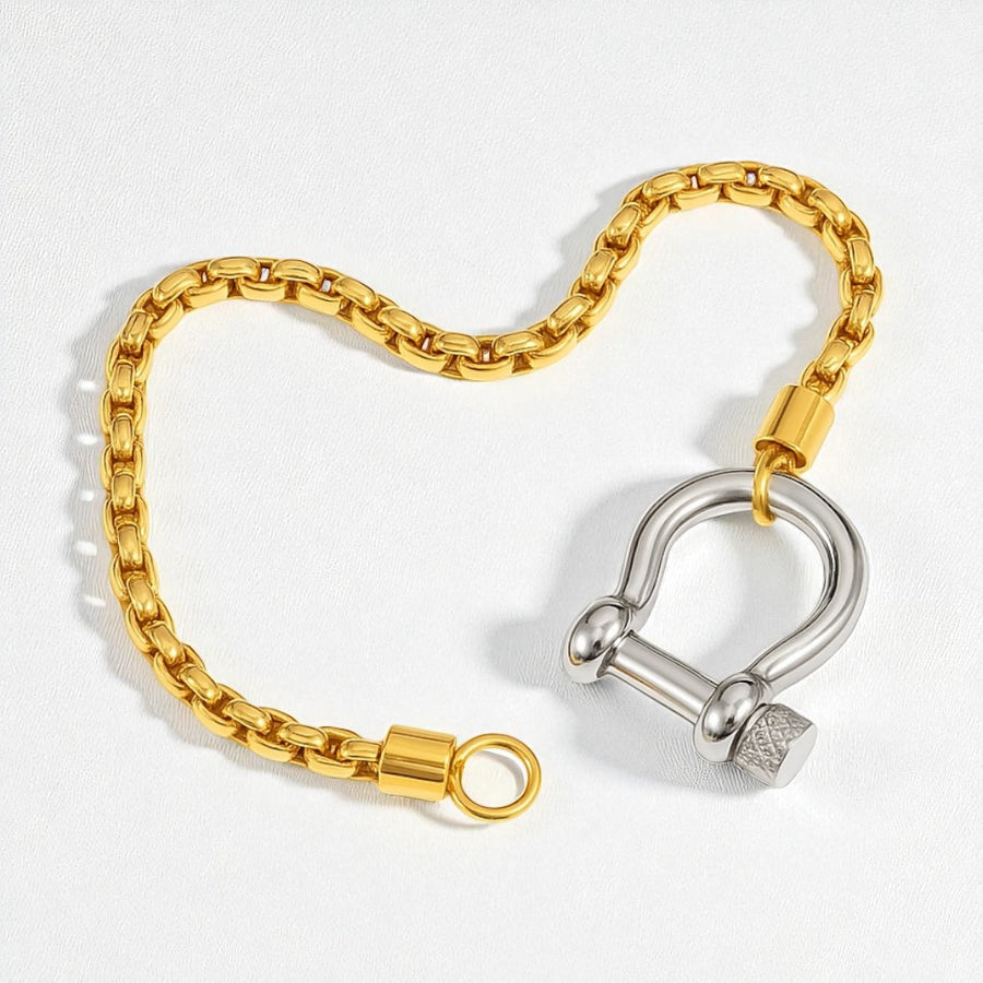 ‘Shackle’ Bracelet in Gold with Silver