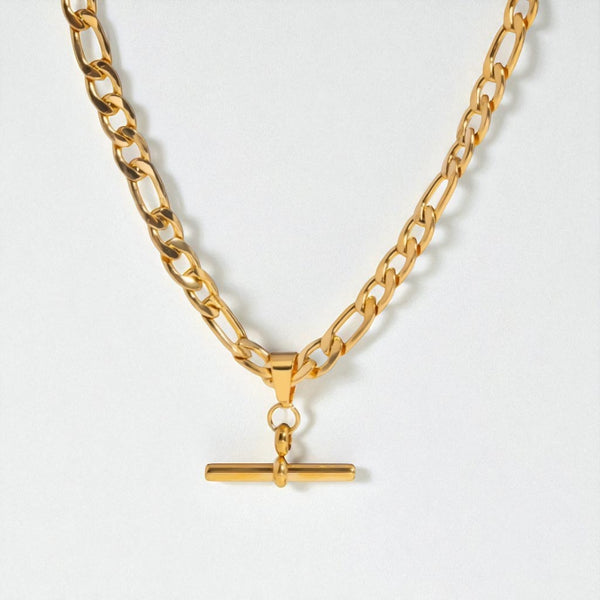 ‘Lexie’ - T Bar Necklace (Figaro chain)