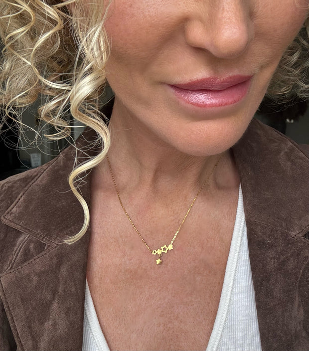 Gold Star Cluster Necklace