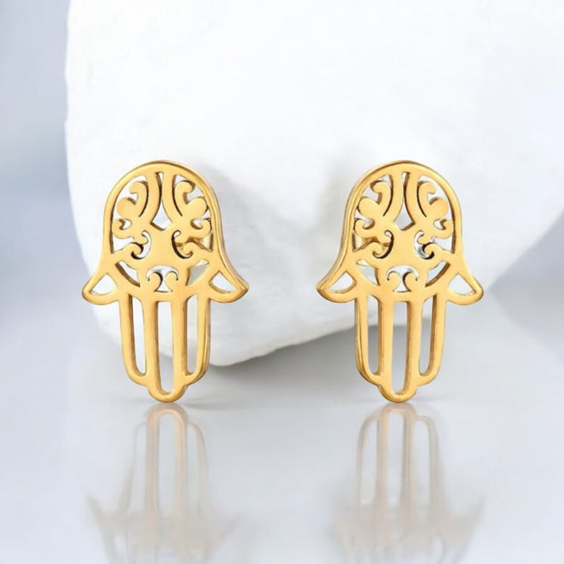 Hamsa Hand Stud Earrings