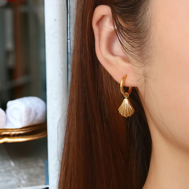 Hoop Earrings with Detachable Shell