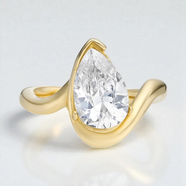 ‘Nova’ Pear Shaped Solitaire Ring