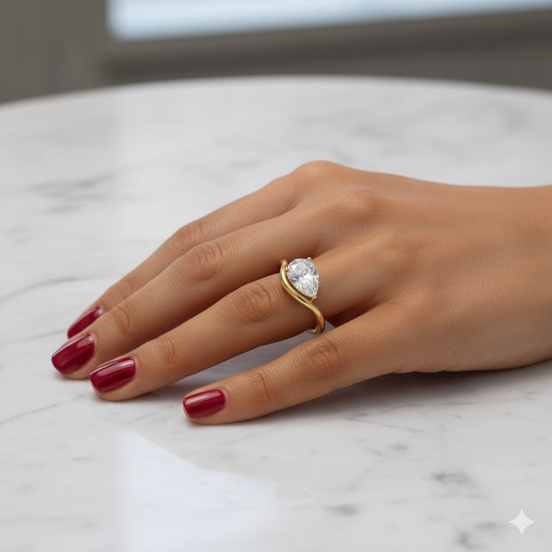 ‘Siren’ Pear Shaped Solitaire Ring