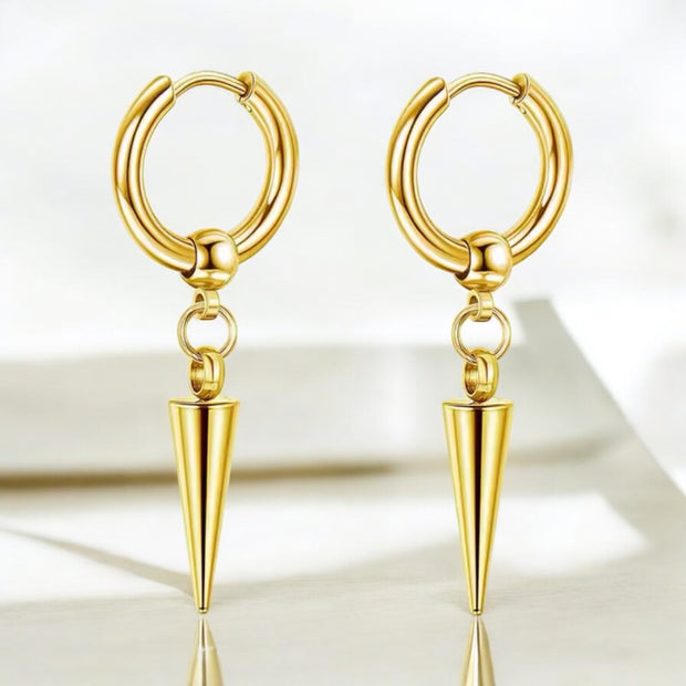 Golden Spike Hoop Earrings