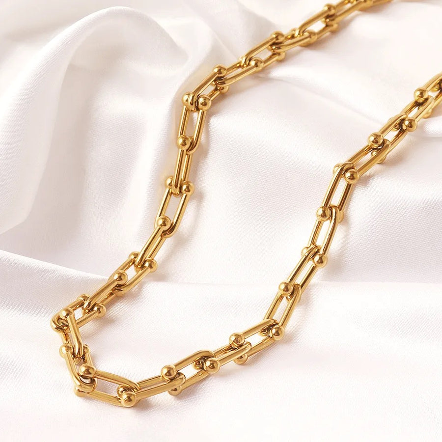 Serena Ball Gold Link Necklace