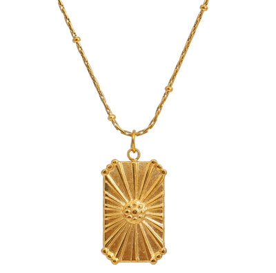 Hayley Sunrise Talisman Gold Necklace