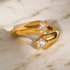 Double Star Crystal Ring