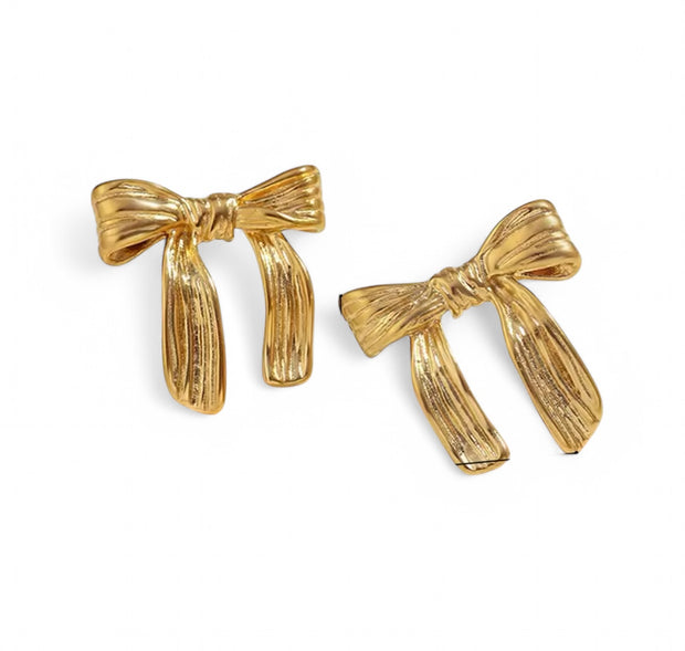 Textured Ribbon Stud Earrings