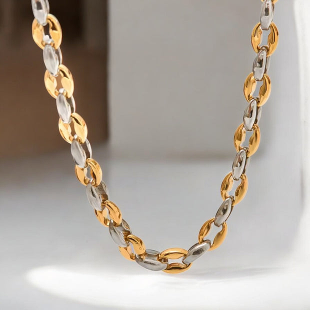 ‘Lanni’ - Two Tone Chunky Link Necklace