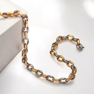 ‘Lanni’ - Two Tone Chunky Link Necklace