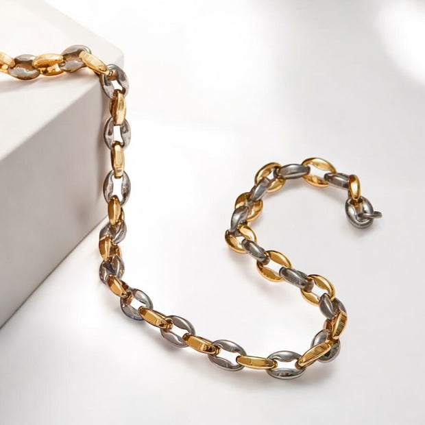 ‘Lanni’ - Two Tone Chunky Link Necklace