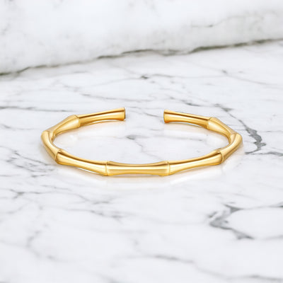 Bamboo Style Gold Bangle