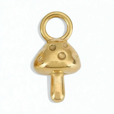 Gold Solid Mushroom Charm