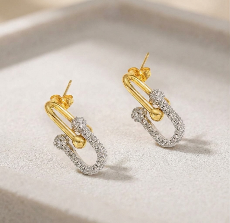 Serena Ball Pave Drop Earrings