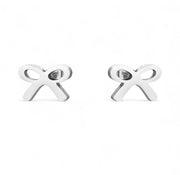 Ribbon Stud Earrings (Gold or Silver)