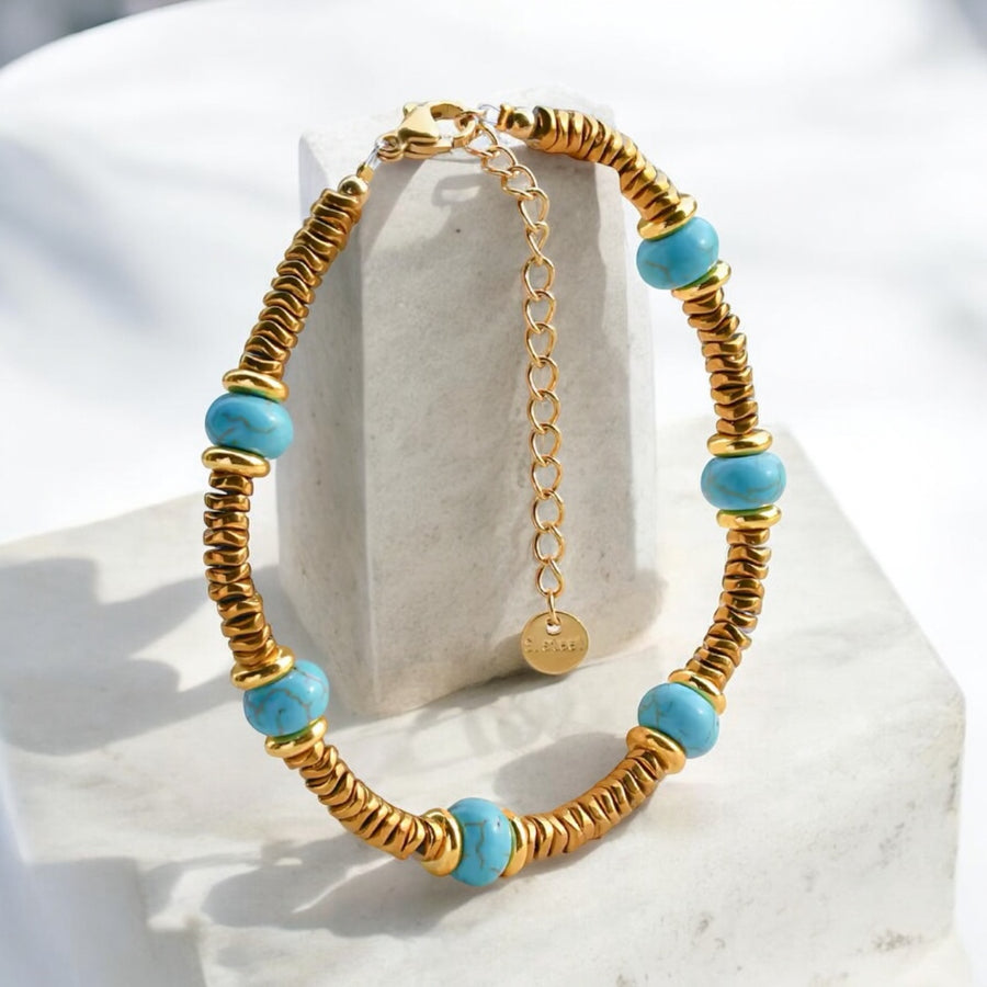 Santorini - Gold and Turquoise bracelet