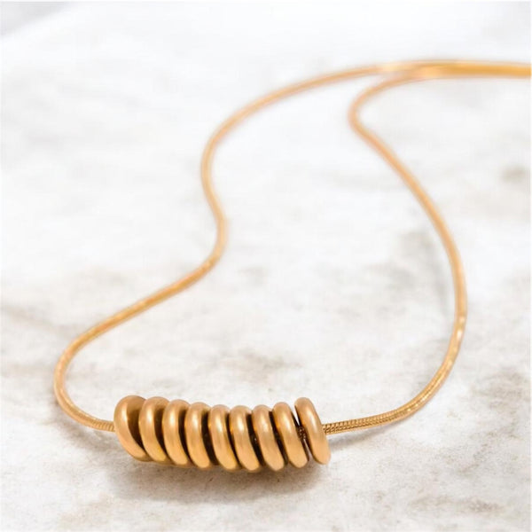 Lunar Ring Necklace in Gold