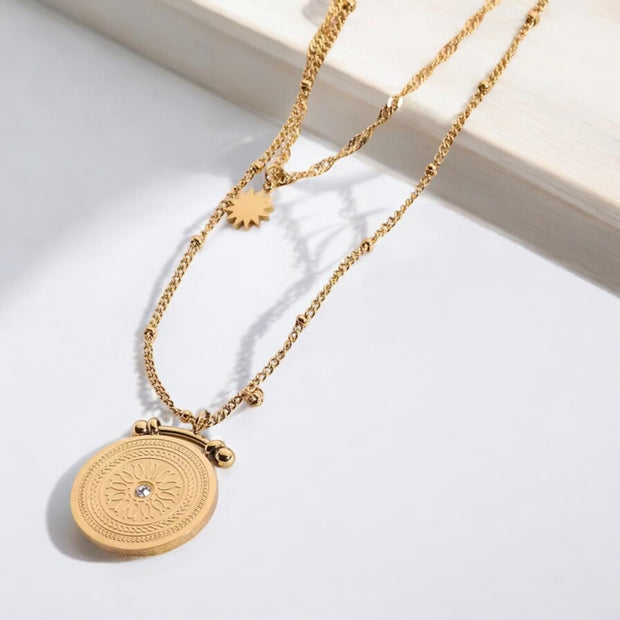 Golden Eclipse Dual Necklace