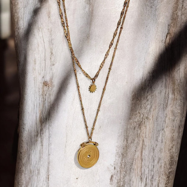 Golden Eclipse Dual Necklace