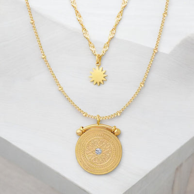 Golden Eclipse Dual Necklace