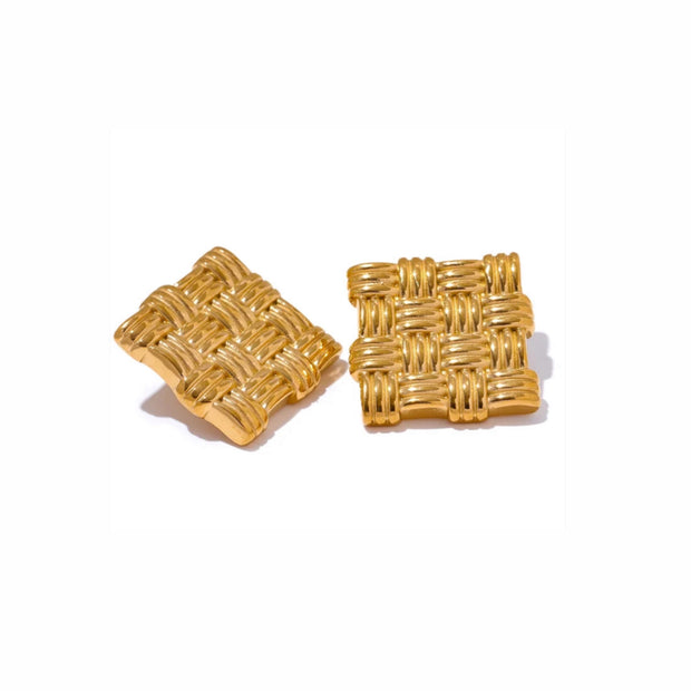 Square Weave Stud Earrings