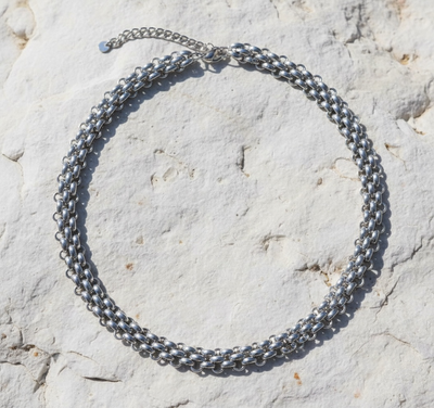 ‘Betsy’ - Basket Weave Necklace Without Toggle in Silver