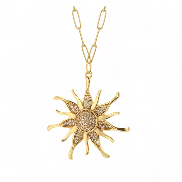 ‘Phoebus’ Sun Ray Crystal Necklace