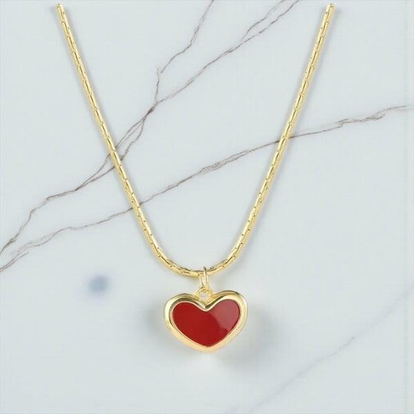 ‘Scarlett Heart’ - Red enamel heart necklace
