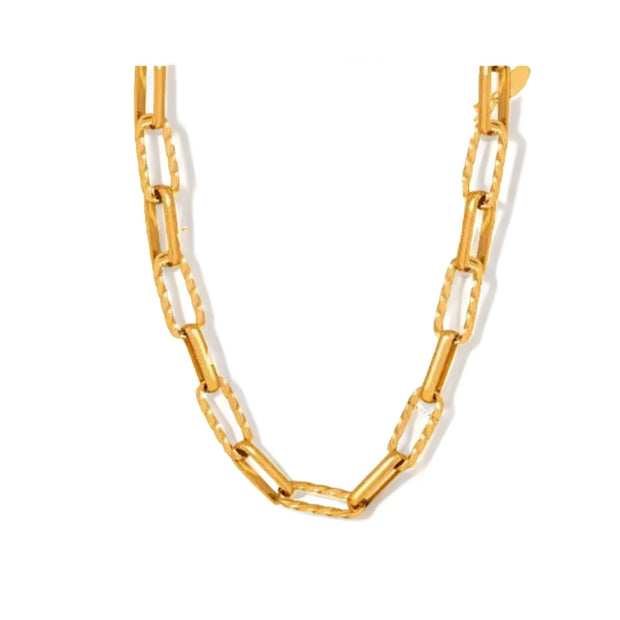 ‘Cora’ - Textured Large Link Necklace