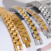 Chunky Silver Watch Style Bracelet