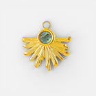 ‘Fern’ - Charm with Abalone Green Stone