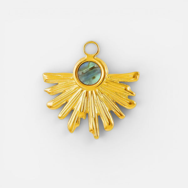 ‘Fern’ - Charm with Abalone Green Stone