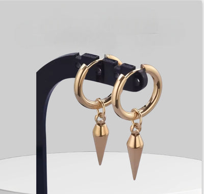 Golden Spike Hoop Earrings