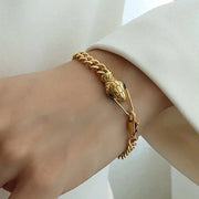 Serpent Snake Chain Link Bracelet (Gold or Silver)