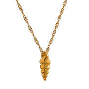 Conch Shell Pendant Necklace with Twisted Chain