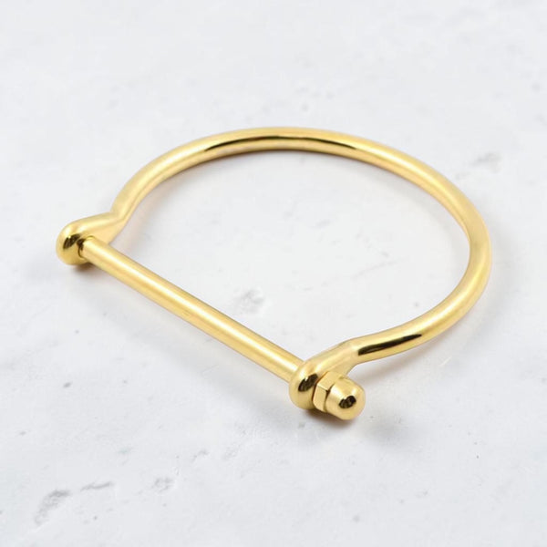 Manhattan Gold Screw Cuff Bracelet