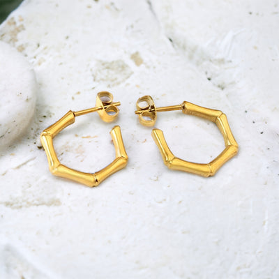Medium Bamboo Hoop Earrings