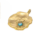 Textured Charm with Evil Eye (Blue or Turquoise)
