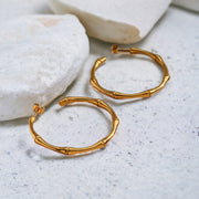 Nadine Bamboo Hoop Gold Earrings