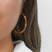 Nadine Bamboo Hoop Gold Earrings