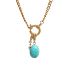 Monica - Blue Turquoise and Sun Charm Necklace
