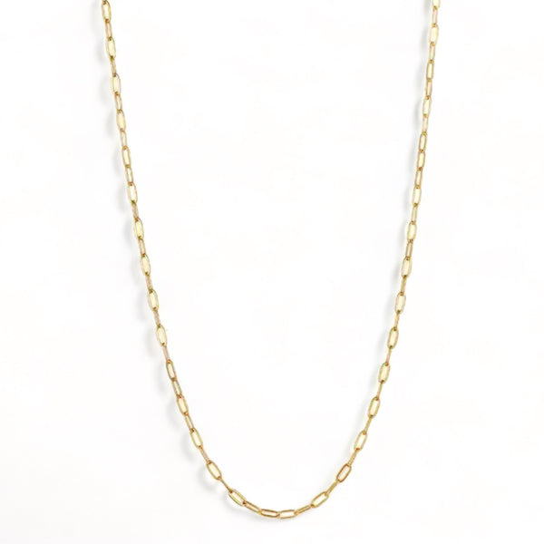 Fine Gold Paperclip Chain Necklace