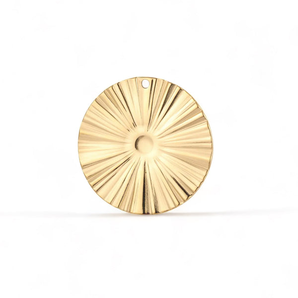 Large Round Charm with Sun Ray Design