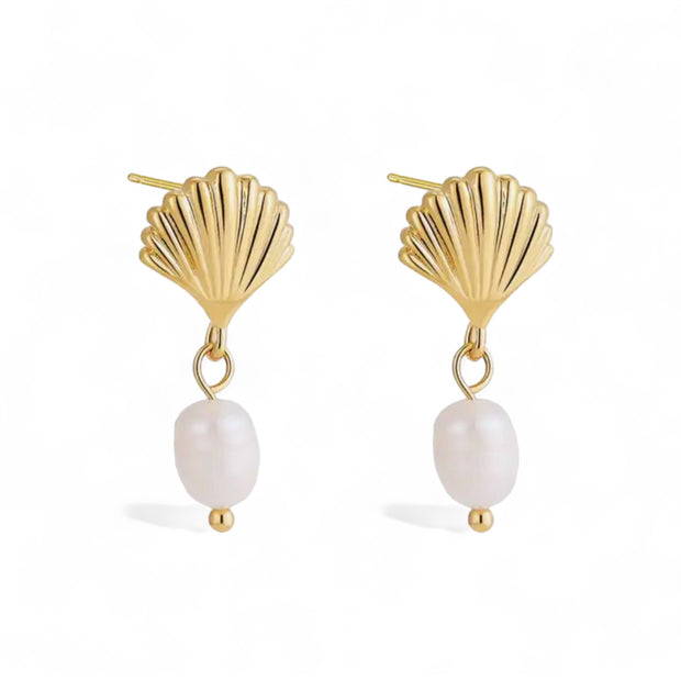 Shell Pearl Drop Earrings