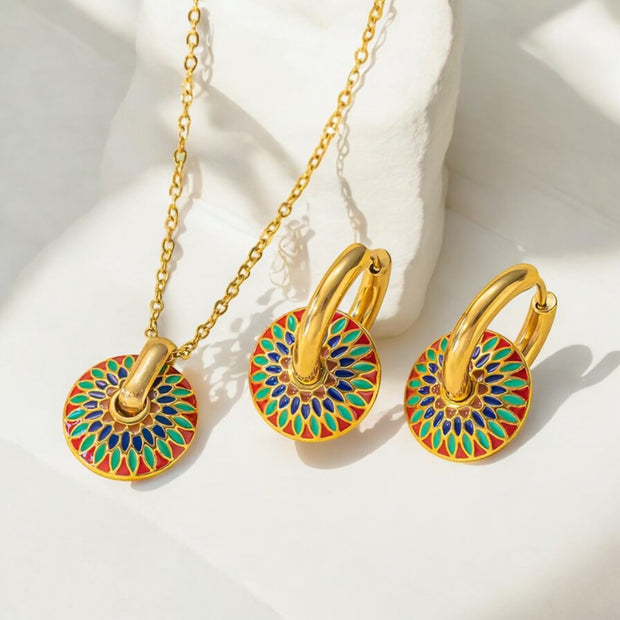 Amira - Moroccan Mosaic Gold Necklace