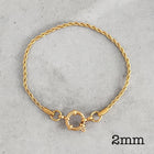 Gold Rope Bracelet with Anchor Fastening