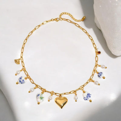 Midnight Bloom Charm Necklace
