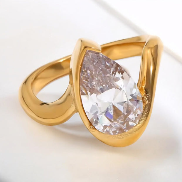 ‘Nova’ Pear Shaped Solitaire Ring