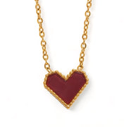 Mini Red Heart Pendant Necklace