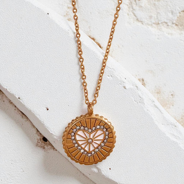 Reversible Enamel Heart Necklace